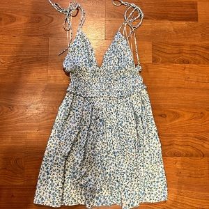 NWT Zara Floral Linen Blend Mini Dress